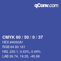 カラーコード: CMYK 60 / 50 / 0 / 37 | qconv.com