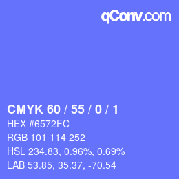 Color code: CMYK 60 / 55 / 0 / 1 | qconv.com