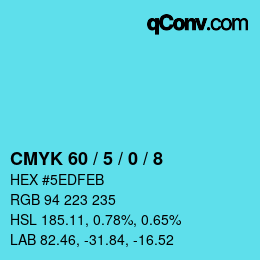 Color code: CMYK 60 / 5 / 0 / 8 | qconv.com