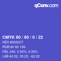 Color code: CMYK 60 / 60 / 0 / 22 | qconv.com