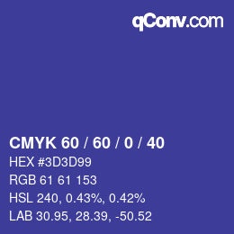 颜色代码: CMYK 60 / 60 / 0 / 40 | qconv.com