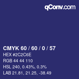 Color code: CMYK 60 / 60 / 0 / 57 | qconv.com