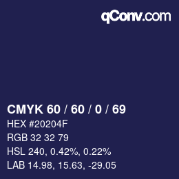 カラーコード: CMYK 60 / 60 / 0 / 69 | qconv.com
