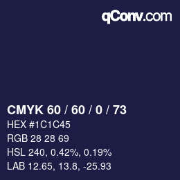 カラーコード: CMYK 60 / 60 / 0 / 73 | qconv.com