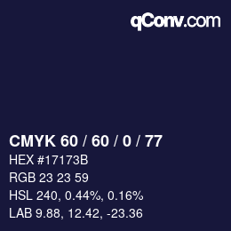 カラーコード: CMYK 60 / 60 / 0 / 77 | qconv.com