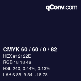 カラーコード: CMYK 60 / 60 / 0 / 82 | qconv.com