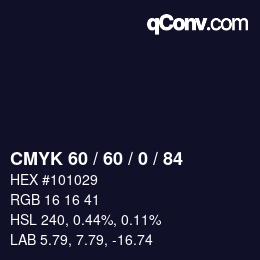 カラーコード: CMYK 60 / 60 / 0 / 84 | qconv.com