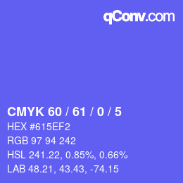 颜色代码: CMYK 60 / 61 / 0 / 5 | qconv.com