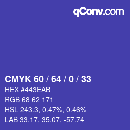 Color code: CMYK 60 / 64 / 0 / 33 | qconv.com