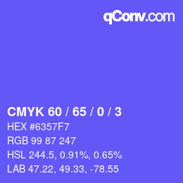 Color code: CMYK 60 / 65 / 0 / 3 | qconv.com