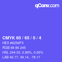 Color code: CMYK 60 / 65 / 0 / 4 | qconv.com