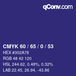 Color code: CMYK 60 / 65 / 0 / 53 | qconv.com