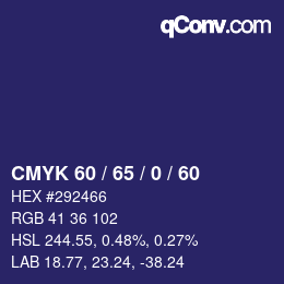 颜色代码: CMYK 60 / 65 / 0 / 60 | qconv.com