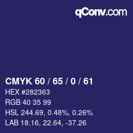 Color code: CMYK 60 / 65 / 0 / 61 | qconv.com