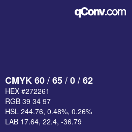 カラーコード: CMYK 60 / 65 / 0 / 62 | qconv.com