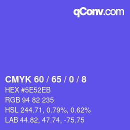 カラーコード: CMYK 60 / 65 / 0 / 8 | qconv.com