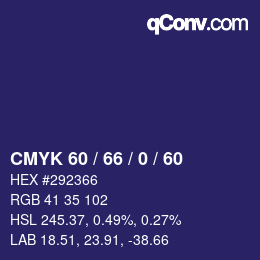 Color code: CMYK 60 / 66 / 0 / 60 | qconv.com