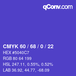 Color code: CMYK 60 / 68 / 0 / 22 | qconv.com