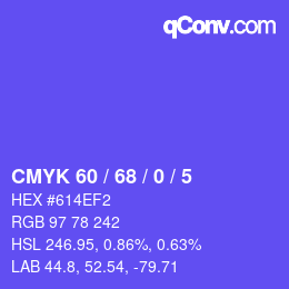 Color code: CMYK 60 / 68 / 0 / 5 | qconv.com