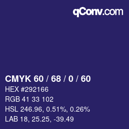 颜色代码: CMYK 60 / 68 / 0 / 60 | qconv.com