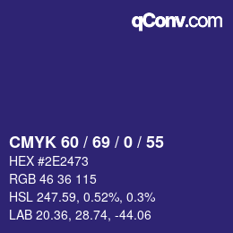 颜色代码: CMYK 60 / 69 / 0 / 55 | qconv.com