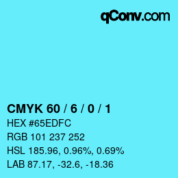 Color code: CMYK 60 / 6 / 0 / 1 | qconv.com
