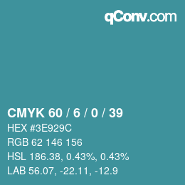 Color code: CMYK 60 / 6 / 0 / 39 | qconv.com