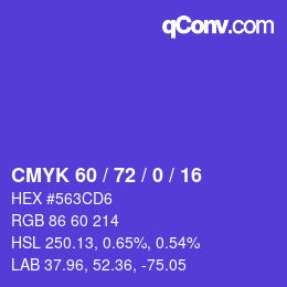 Color code: CMYK 60 / 72 / 0 / 16 | qconv.com