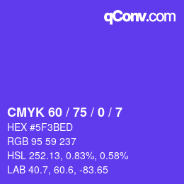 Color code: CMYK 60 / 75 / 0 / 7 | qconv.com