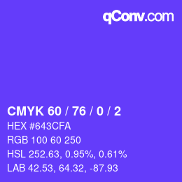 Color code: CMYK 60 / 76 / 0 / 2 | qconv.com
