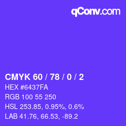 Color code: CMYK 60 / 78 / 0 / 2 | qconv.com