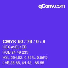 Color code: CMYK 60 / 79 / 0 / 8 | qconv.com