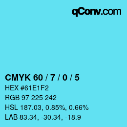 Color code: CMYK 60 / 7 / 0 / 5 | qconv.com