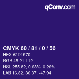 Color code: CMYK 60 / 81 / 0 / 56 | qconv.com