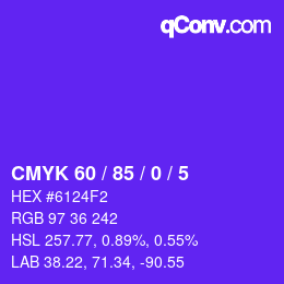 カラーコード: CMYK 60 / 85 / 0 / 5 | qconv.com