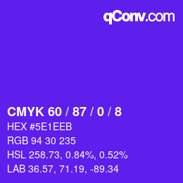 カラーコード: CMYK 60 / 87 / 0 / 8 | qconv.com