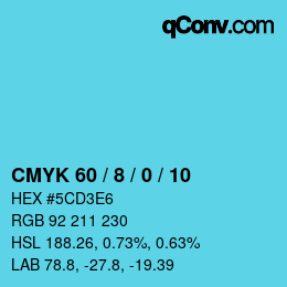 Color code: CMYK 60 / 8 / 0 / 10 | qconv.com
