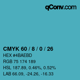 Color code: CMYK 60 / 8 / 0 / 26 | qconv.com