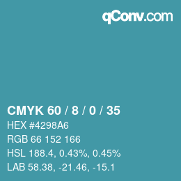 カラーコード: CMYK 60 / 8 / 0 / 35 | qconv.com