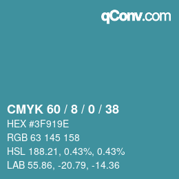 Código de color: CMYK 60 / 8 / 0 / 38 | qconv.com