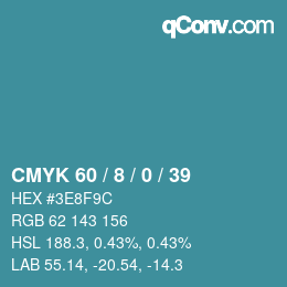 カラーコード: CMYK 60 / 8 / 0 / 39 | qconv.com