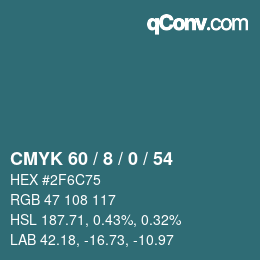 カラーコード: CMYK 60 / 8 / 0 / 54 | qconv.com
