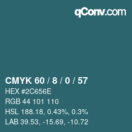 颜色代码: CMYK 60 / 8 / 0 / 57 | qconv.com