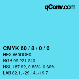 Color code: CMYK 60 / 8 / 0 / 6 | qconv.com