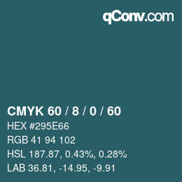 カラーコード: CMYK 60 / 8 / 0 / 60 | qconv.com