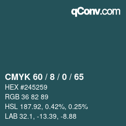 Color code: CMYK 60 / 8 / 0 / 65 | qconv.com