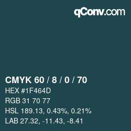 颜色代码: CMYK 60 / 8 / 0 / 70 | qconv.com