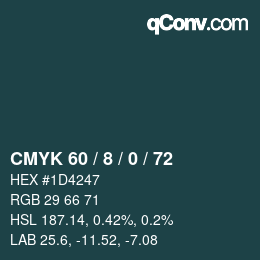 Color code: CMYK 60 / 8 / 0 / 72 | qconv.com