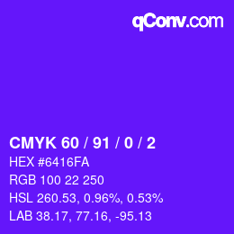 カラーコード: CMYK 60 / 91 / 0 / 2 | qconv.com