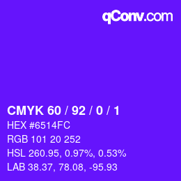 Color code: CMYK 60 / 92 / 0 / 1 | qconv.com
